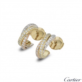 Cartier Tri-Colour Gold Diamond Trinity Earrings Cartier Tri-Colour Gold Diamond Trinity Earrings
